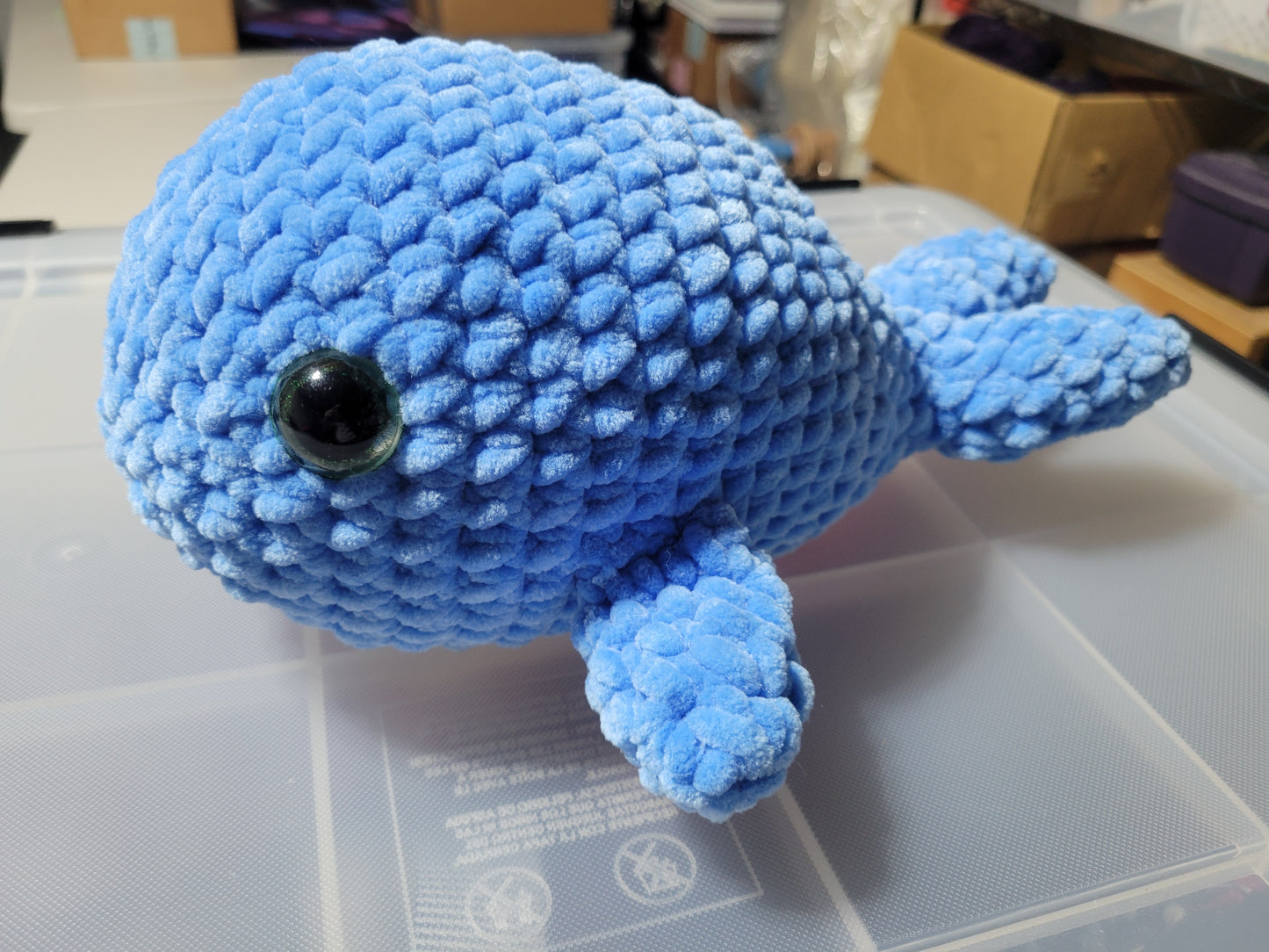 Crocheted whales