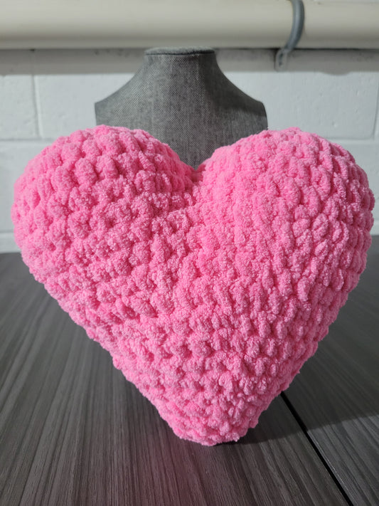 Medium crocheted heart pillows