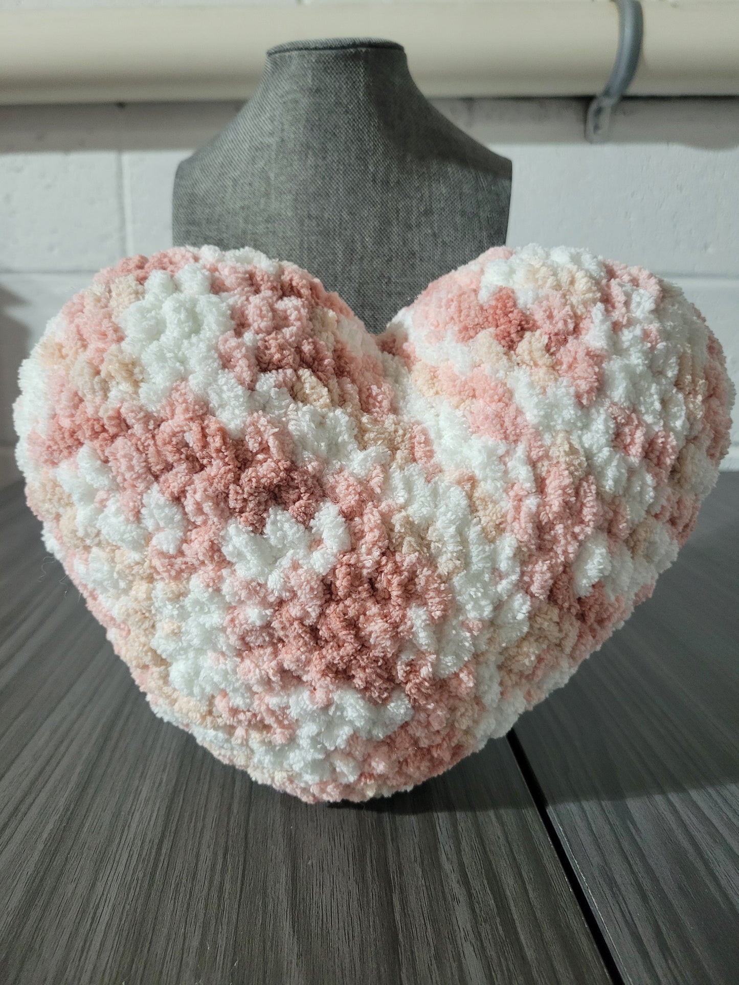 Medium crocheted heart pillows