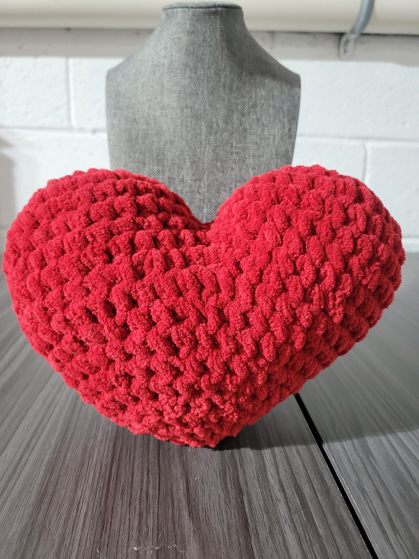 Medium crocheted heart pillows