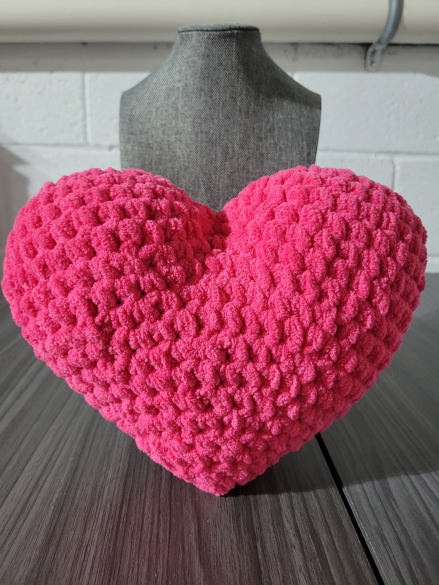 Medium crocheted heart pillows