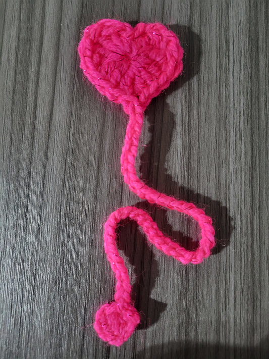 Crocheted heart bookmarks