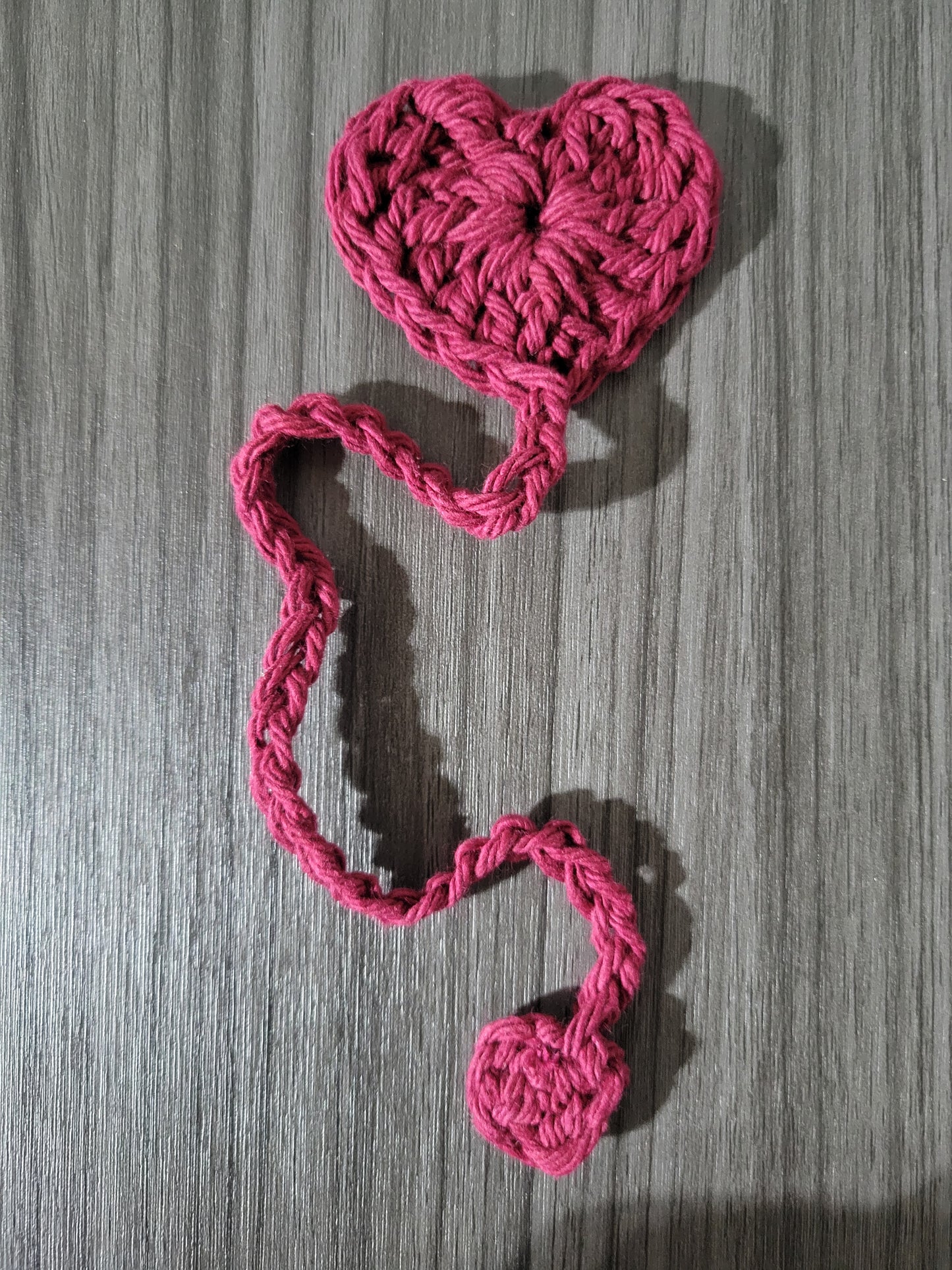 Crocheted heart bookmarks