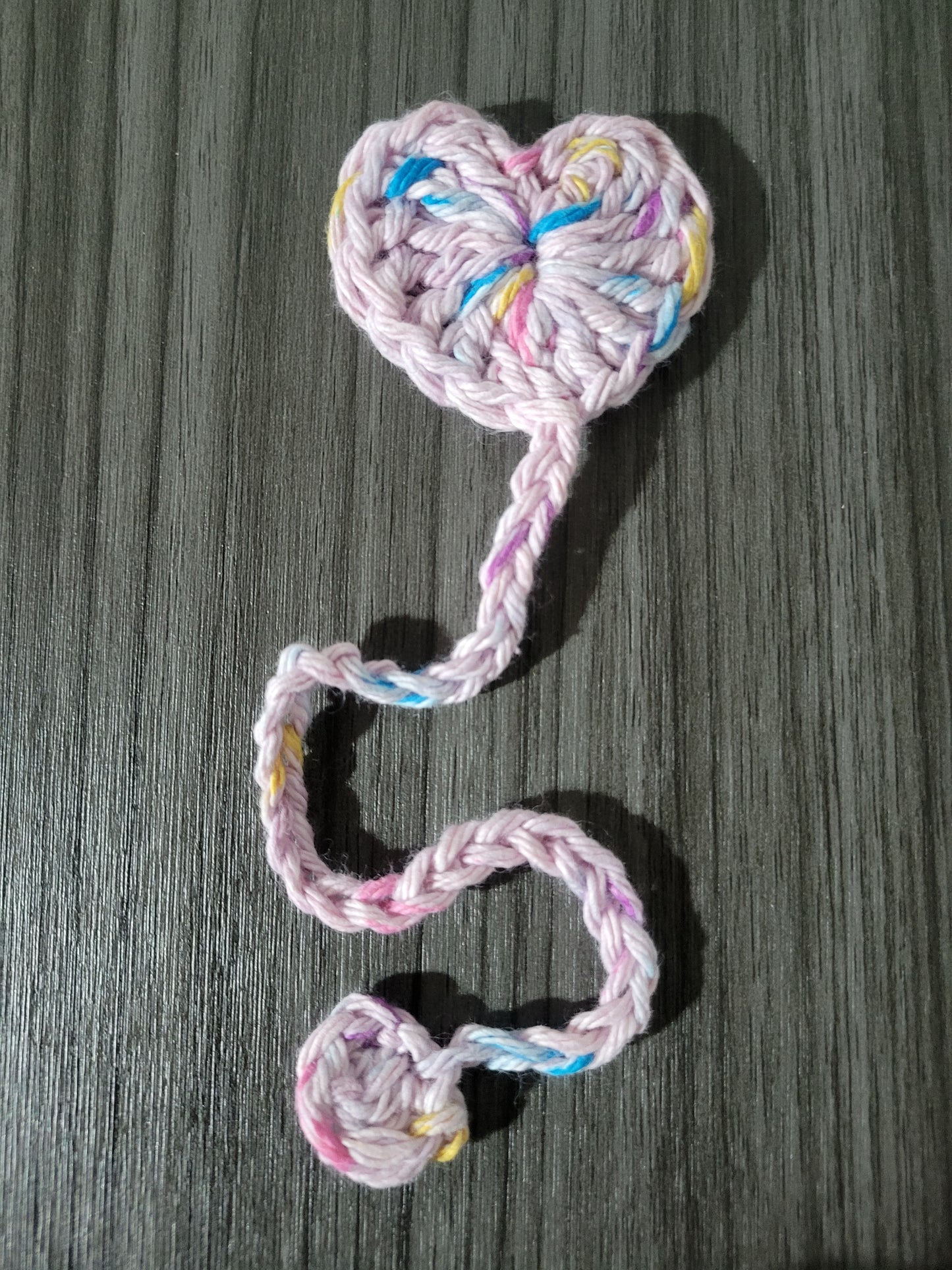 Crocheted heart bookmarks