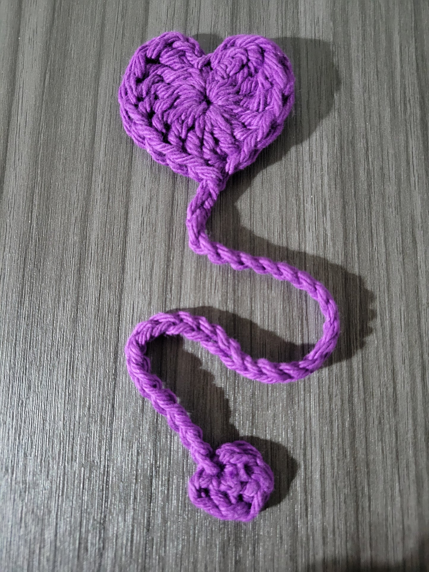 Crocheted heart bookmarks
