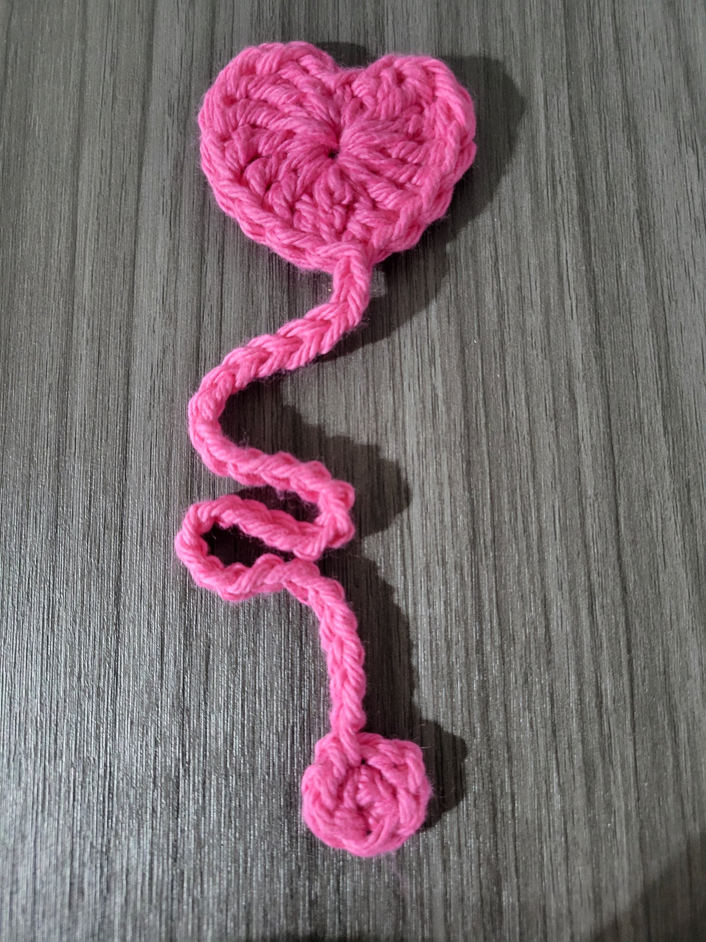 Crocheted heart bookmarks