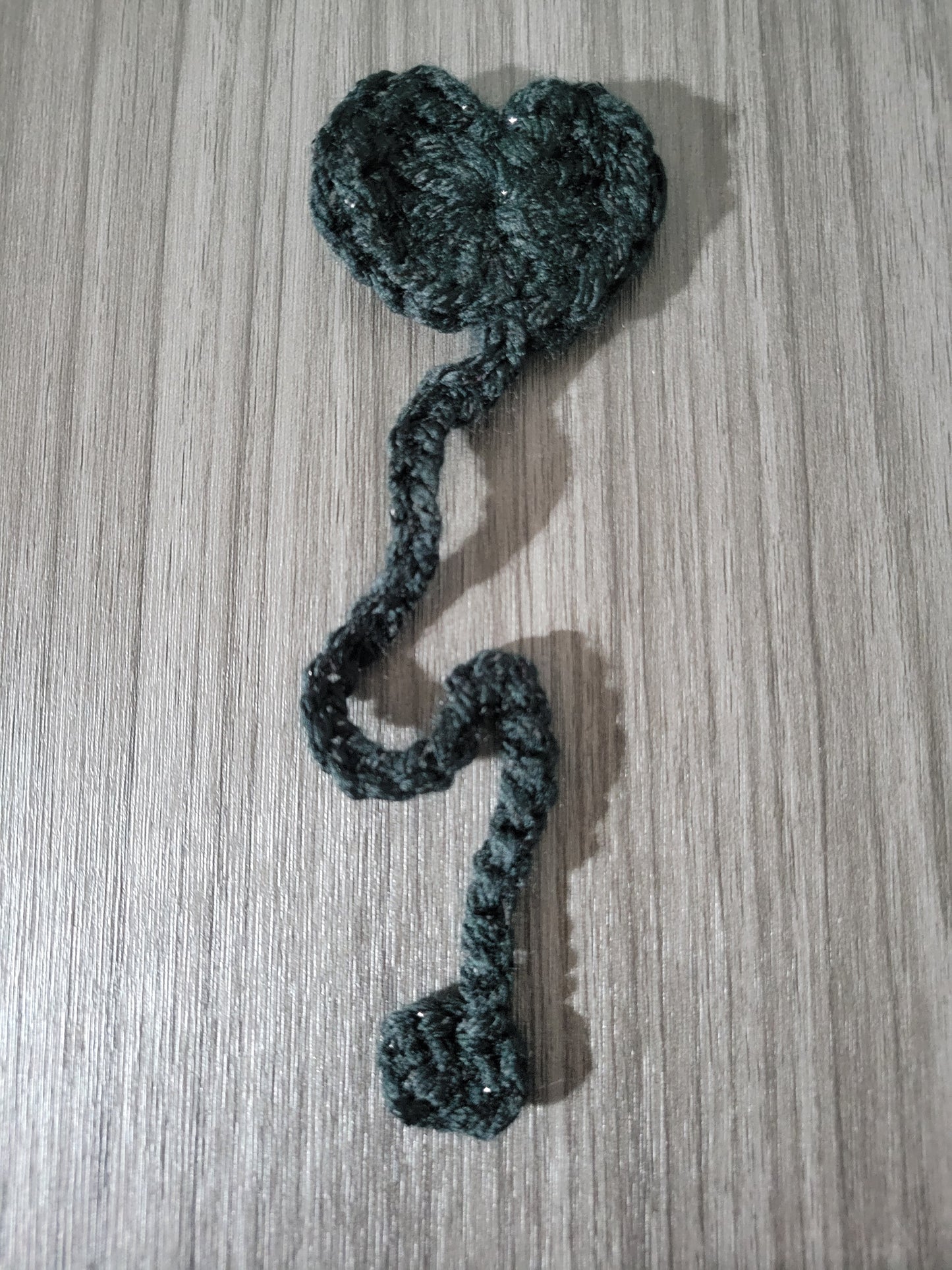 Crocheted heart bookmarks