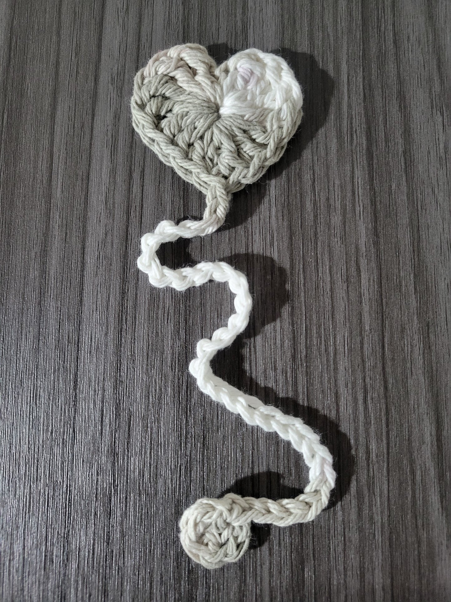 Crocheted heart bookmarks
