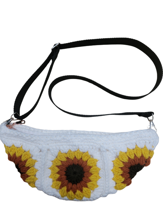 White Sunflower Sling Bag