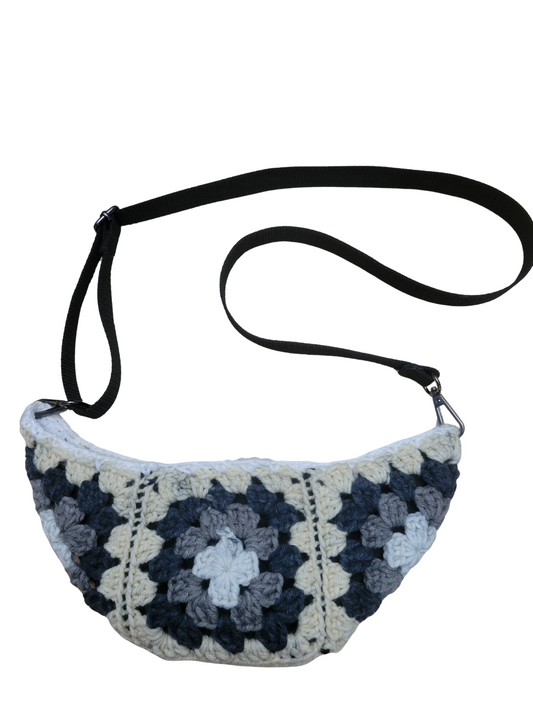 Crocheted granny square sling bag