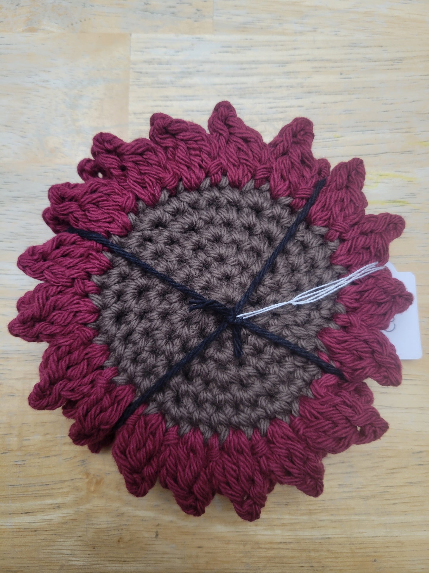 Crocheted Sunflower coaster sets