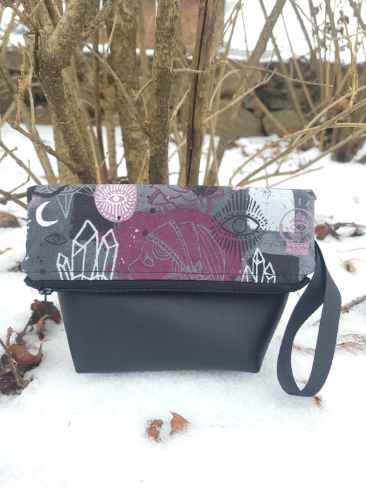 Black Cats and Crystals Fold-Over Bag