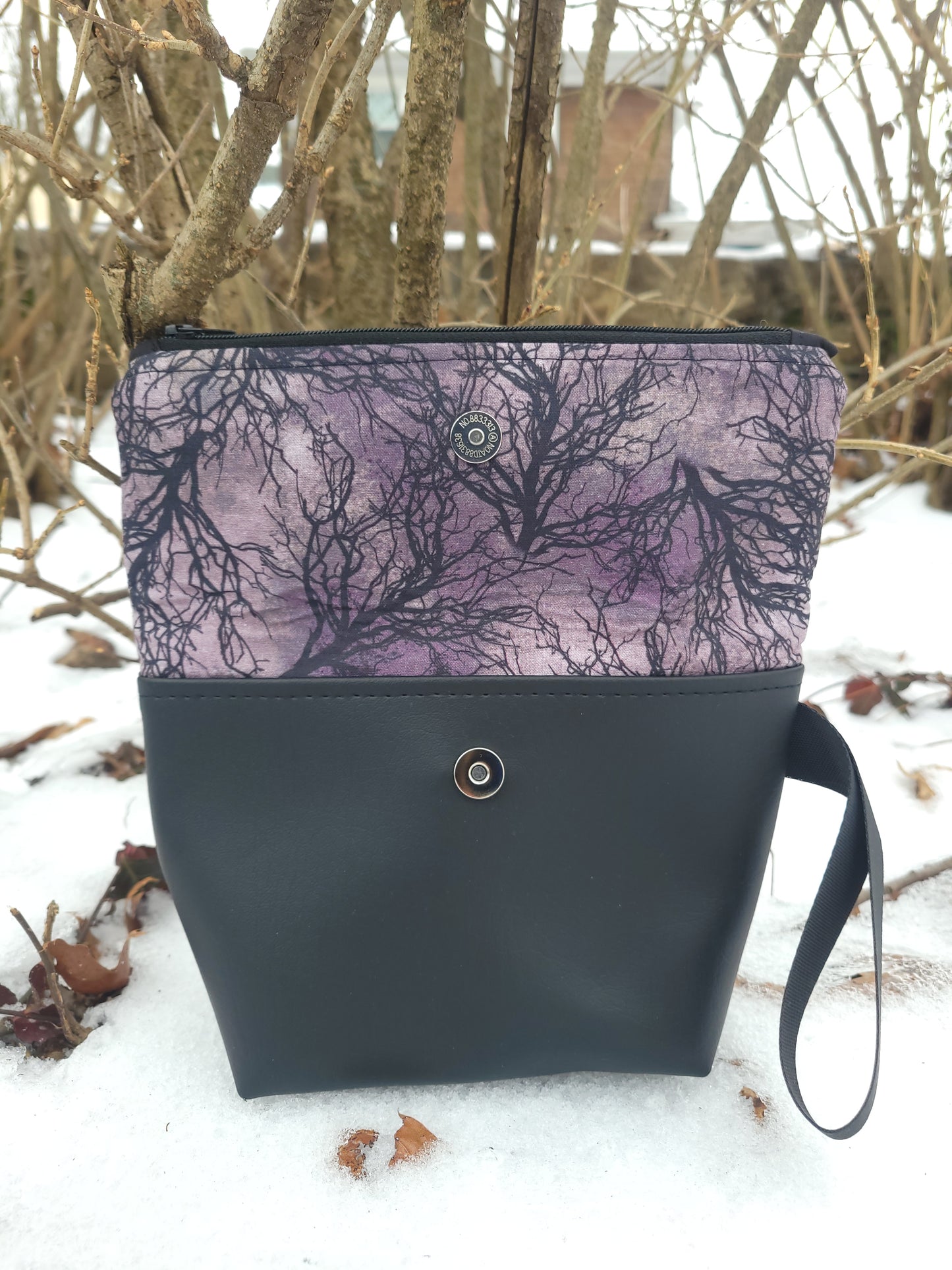 Purple Spooky Night Trees Fold-Over Bag