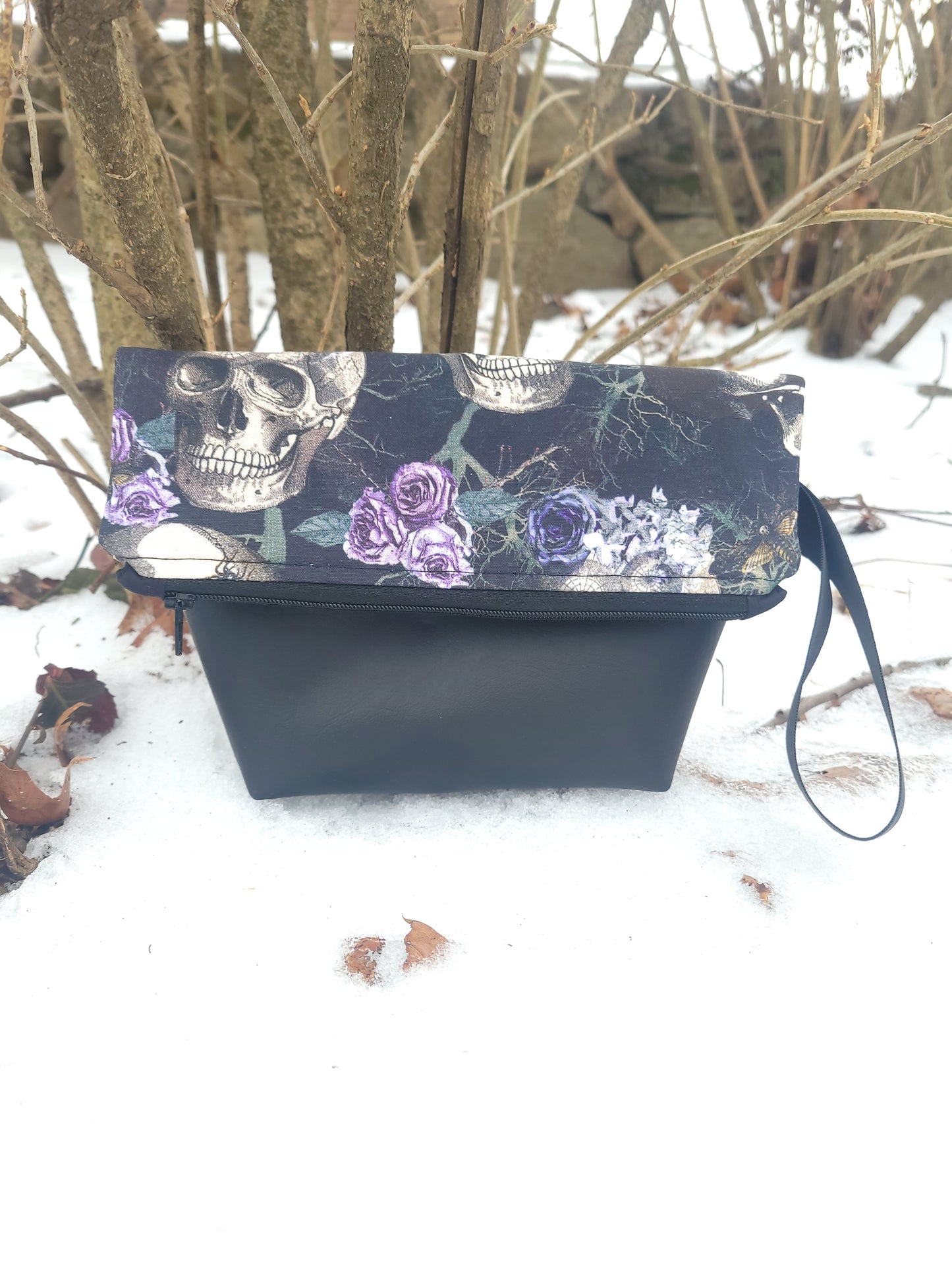 Skulls and Flowers Fold-Over Bags