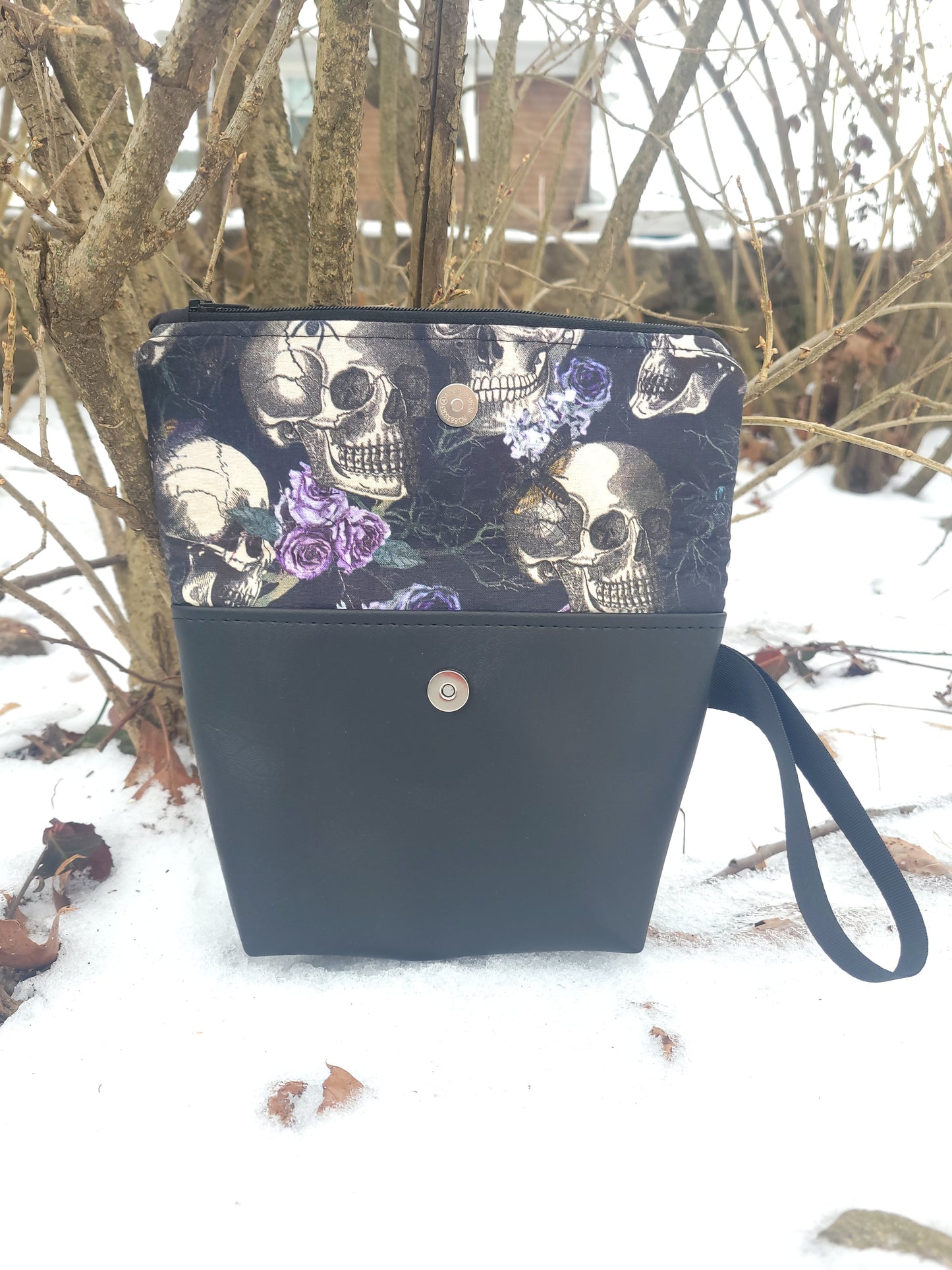 Skulls and Flowers Fold-Over Bags