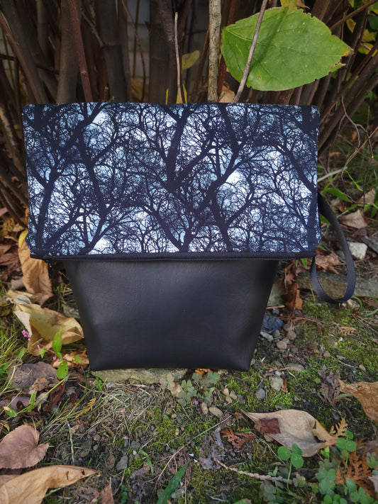 Creepy Night Trees Fold-Over Bag