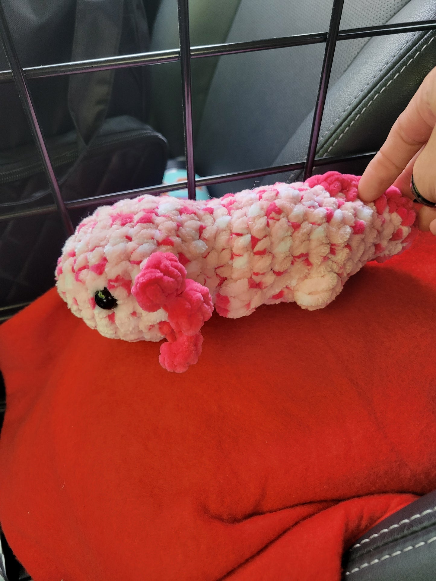 Crocheted Axolotl plushy